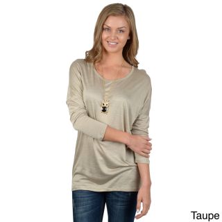 Hailey Jeans Co Hailey Jeans Co. Juniors Loose Fit Three quarter Dolman Sleeve Top Beige Size S (1  3)
