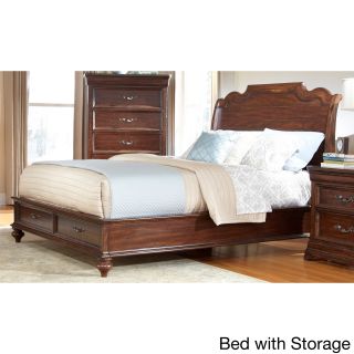 Rockford International Senator Dark Brown Sleigh Bed With Optional Storage Brown Size Queen