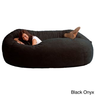Comfort Research Fufsack Memory Foam Microfiber 7 foot Xxl Bean Bag Chair Black Size Jumbo