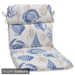 Pillow Perfect Sealife Rounded Corners Outdoor Chair Cushion