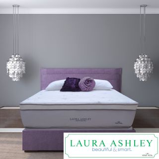 Laura Ashley Laura Ashley Blossom Euro Pillowtop Super Size Full size Mattress And Foundation Set White Size Full