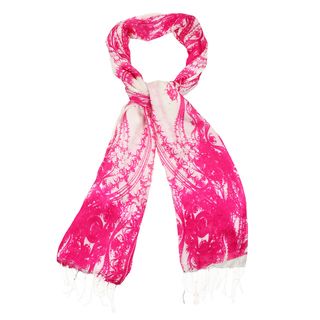Kabir Sm Holdings, Inc Pink And White Digital Abstract Print Scarf Pink Size Medium