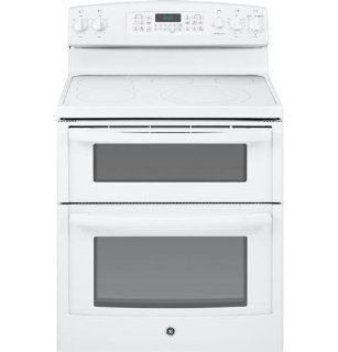 GE JB870TFWW 30" White Electric Smoothtop Double Oven Range   Convection Appliances