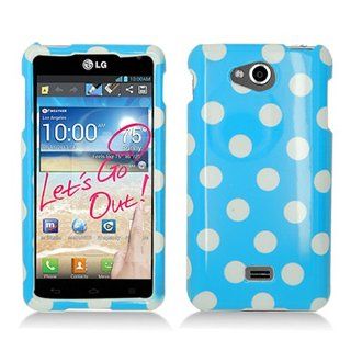 Blue Polka Dot Hard Cover Case for LG Spirit 4G MS870 Cell Phones & Accessories