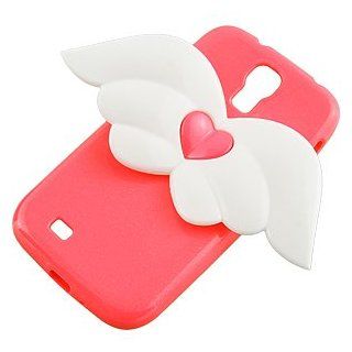 Angel Wing TPU Skin Cover for Samsung Galaxy S 4, Hot Pink Cell Phones & Accessories