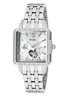 Bulova 96R155  Watches,Womens Mechanical White Mother Of Pearl Dial Stainless Steel, Casual Bulova Quartz Watches