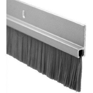 Pemko Door Bottom Sweep, Clear Anodized Aluminum with 1" Gray Nylon Brush insert, 0.25"W x 1.875" H x 36" L Brush Door Seal Black