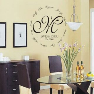Alphabet Garden Designs Family Encircling Love Monogram Wall Decal MONO060