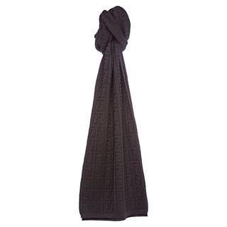 Fendi Grey Zucca Knit Wool Scarf