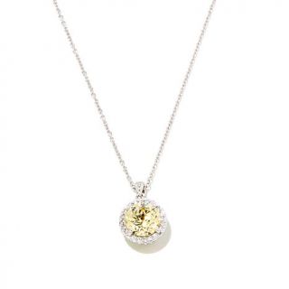 Jean Dousset 3.63ct Absolute™ Round Canary Pendant with 18" Chain Necklac