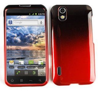 SHINY HARD COVER CASE FOR LG MARQUEE / MAJESTIC LS 855 TWO COLOR BLACK RED Cell Phones & Accessories