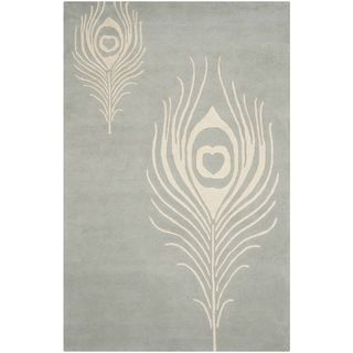 Safavieh Handmade Soho Grey/ Ivory New Zealand Wool/ Viscose Rug (76 X 96)
