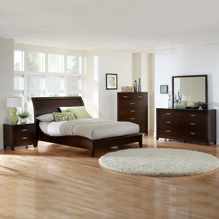 Lancashire 5 piece Cherry Curved Sleigh King/ Queen Bedroom Set (set Of 5)