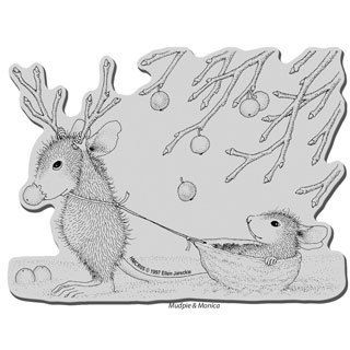 Stampendous House Mouse Cling Stamp   Reindeer Games