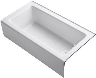 KOHLER K 876 0 Bellwether Bath with Integral Apron and Right hand Drain, White   Recessed Bathtubs  