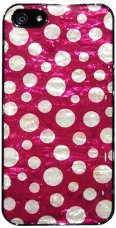 Antique AliveMother of Pearl Deluxe iPhone 5 Pink Polka Dot Pattern Design Hard Shell Protective Skin Cover   Retail Packaging Cell Phones & Accessories