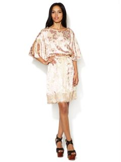 Lily Pad Burnout Satin Dress by Anna Sui