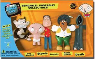 Family Guy Bendable Figures Set   Evil Monkey, Quagmire, Stewie, Death and Rufus Griffin Toys & Games