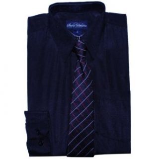 Rocca Devitto Boys 8 20 Button Down Dress Shirt with Tie (Ties May Vary) Clothing