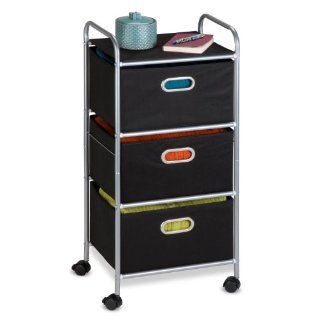 Honey Can Do CRT 02184 Rolling Storage Cart, Black/Chrome   Storage Cabinets