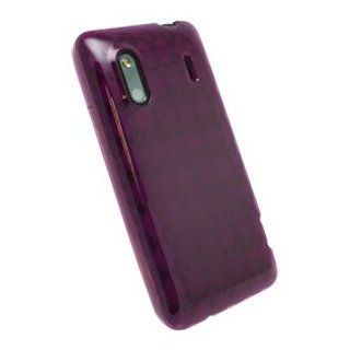 Purple Check TPU Protector Case for HTC EVO Design 4G / Hero S (CDMA) Cell Phones & Accessories