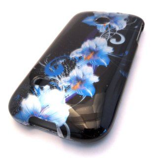 Straight Talk Huawei M865c Blue Hawaiian Flower HARD Case Skin Cover Accessory Protector Cell Phones & Accessories