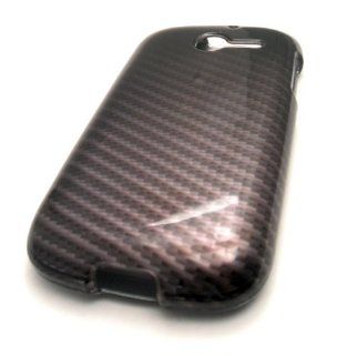 HUAWEI ASCEND Y M866 M866C Black ZigZag Carbon Fiber Design HARD Case Skin Cover Mobile Phone Accessory Cell Phones & Accessories
