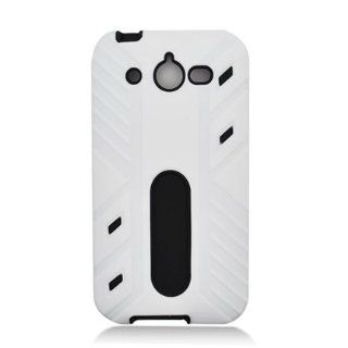 Huawei Glory Mercury M886 White Hybrid case W/Black Hard Case W/Screen Protector Cell Phones & Accessories