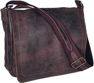 David King Leather 6153 Large Distressed Leather Laptop Messenger Bag