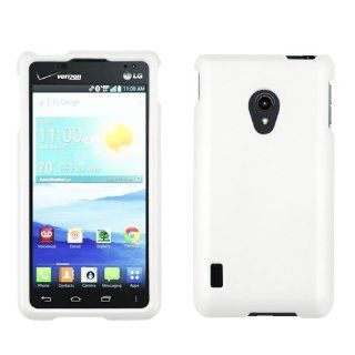 White Rubberized Hard Case Cover for LG Lucid 2 VS870 Cell Phones & Accessories