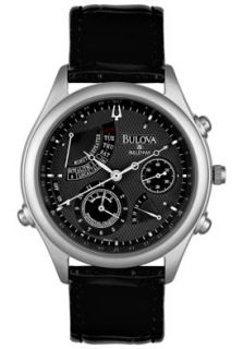 Bulova 96C21  Watches,Mens Millenia Chronograph Black Leather, Casual Bulova Quartz Watches
