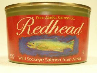 Redhead Wild Alaskan Sockeye Salmon 7.5oz. can  Salmon Seafood  Grocery & Gourmet Food