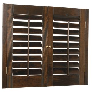 allen + roth 27 in 29 in W 24 in L Plantation Mahogany Wood Interior Shutter