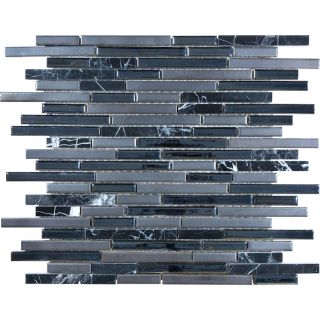 Indigo Porcelain Mixed Material Mosaic Wall Tile (Common 12 in x 15 in; Actual 11.62 in x 12.62 in)