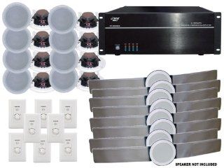 Pyle Complete Amplifier/Speakers Package    PT8000CH 19" Rack Mount 8000W 8 Channel Stereo/Mono Amplifier + (8x) PDIC81RD 8" Two Way In Ceiling Speaker System + (8x) PVC3 High Power Stereo Volume Control With Built In Relay Circuit + (8x) PCSB8 8