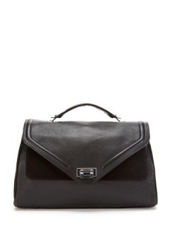 Absolute Convertible Leather Suede Satchel by Sandro