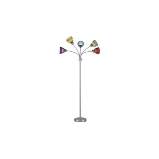 Style Selections 68 in 3 Way Switch Silver Indoor Floor Lamp with Plastic Shade