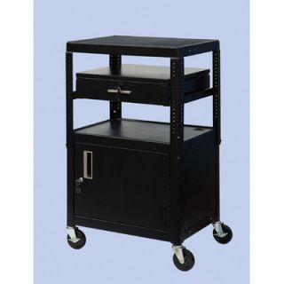 VTI Wide Body Adjustable Equipment TV Cart with Cabinet MFCAB4226 E
