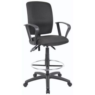 Boss Office Products Height Adjustable Drafting Stool with Casters B1635 BK A