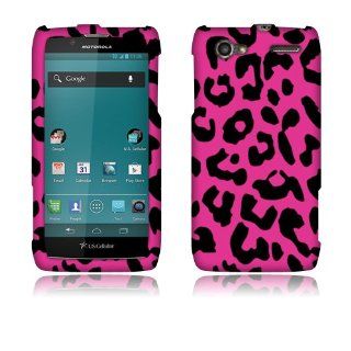 Motorola Electrify 2 XT881 Hot Pink Leopard Rubberized Cover Cell Phones & Accessories