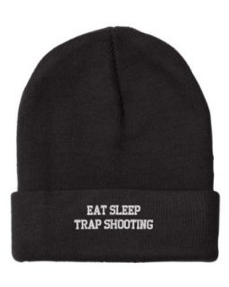 Fastasticdeal Eat Sleep Trap Shooting Embroidered Beanie Cap Clothing