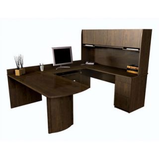 Bestar Executive U Shape Desk Office Suite 52412 Finish Chocolate