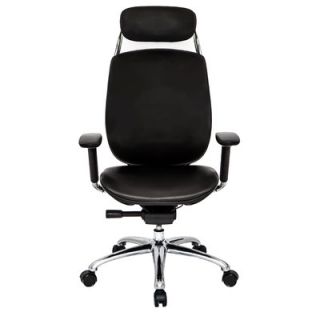 At The Office 1 Series High Back Leather Office Chair with Pivot Armrests 1H 