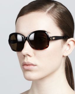 carlene rounded polarized sunglasses, black/tortoise fade   kate spade new york