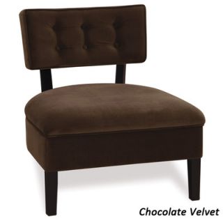 Ave Six Curves Button Chair CVS263 C12 Fabric Chocolate Velvet Fabric