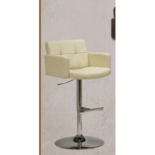 Ultimate Accents 25.5 Adjustable Bar Stool with Cushion GLS 15 Color Cream