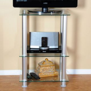 RTA Home And Office Extra Tall Glass and Aluminum 20 TV Stand TVM 005
