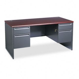 HON 38000 Series Double Pedestal Desk 38155NS / 38155QQ Finish Charcoal
