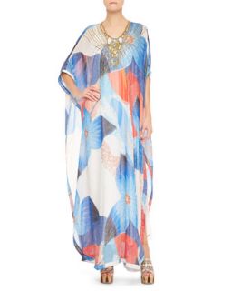 Womens Clare Beaded Technicolor Long Dress, Multicolor   Diane von Furstenberg