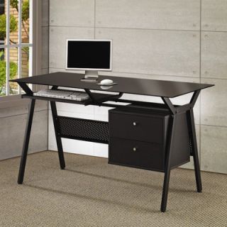 Wildon Home ® Hartland Computer Desk with 2 Drawers 800436 Finish Black